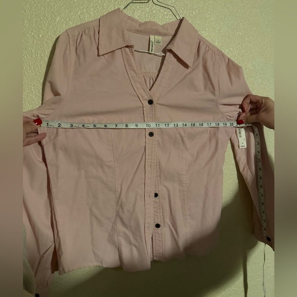 St. John's Bay Light Pink Button Corduroy Up Shirt - Picture 8 of 9